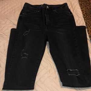 Forever 21 Distressed Black Skinny Jeans